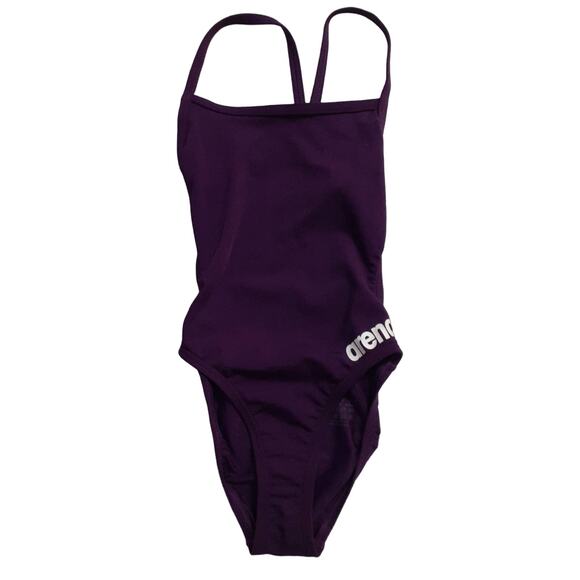 NWT Arena Team Challenge Girl's Plum Polyester Swimsuit Size 20